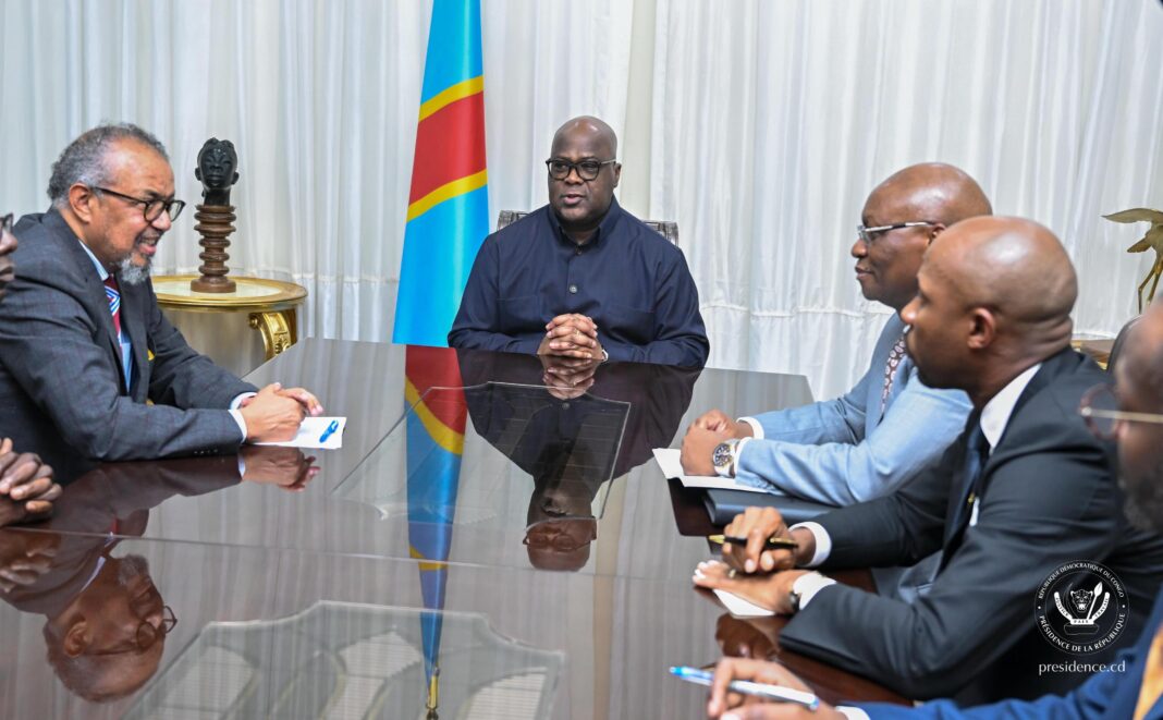 Ebola : cinq premiers malades guéris et un centre de traitement de 60 places annoncé à Bunia, révèle le chef de l’OMS après son entretien avec le Président Tshisekedi Ebola : cinq premiers malades guéris et un centre de traitement de 60 places annoncé à Bunia, révèle le chef de l’OMS après son entretien avec le Président Tshisekedi
